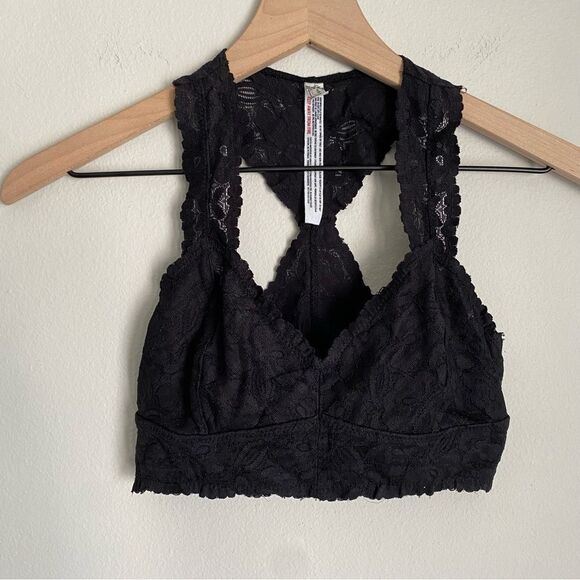 INTIMATELY FREE PEOPLE luna black lace racerback bralette - Picture 3 of 8